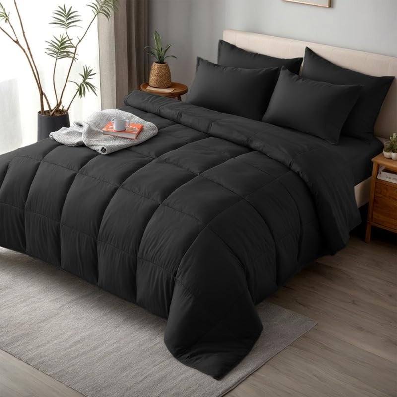 haode6-Piece Down Alternative Comforter Set-All-Season Ultra Soft Microfiber Duvet Set Lightweight and Cozy, Size: 240x260 cm-Stylish Hotel Quality Bedding for Year-Round Use - Image 1