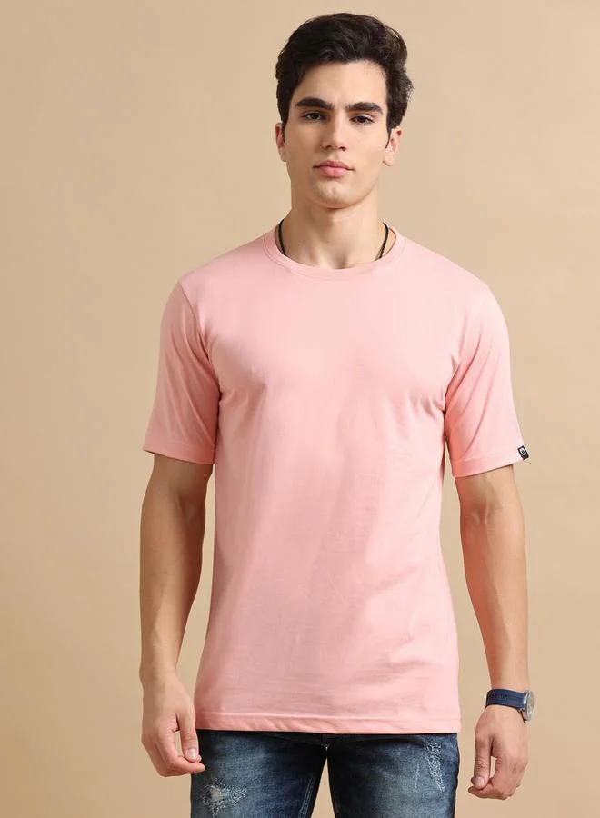 Bushirt Plain Round Neck Regular Fit T-Shirt by Styli