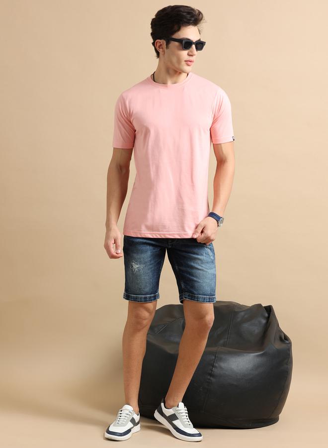 بوشيرت تيشيرت ستايلي برقبة دائرية سادة بقصة عادية - Image 2