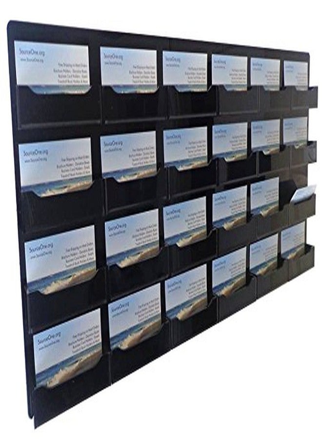 SourceOne Wall Mount 24 Pocket Business Card Holder - All Black - Image 1