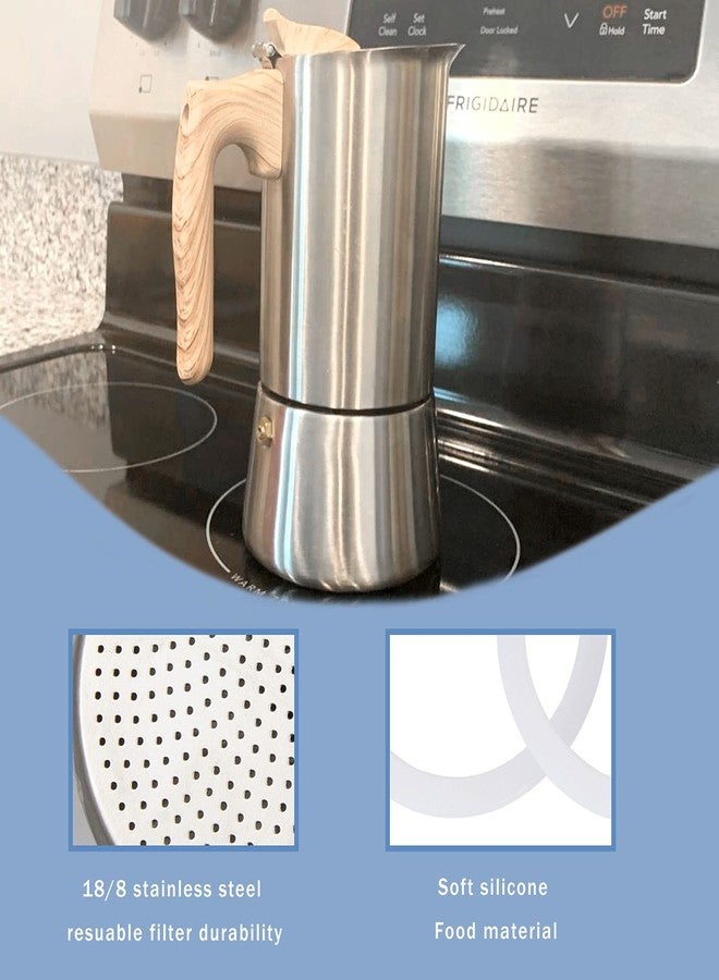 Sivaphe 2 Espresso Cup Stainless Steel Moka Pot Replacement Infuser Parts for Stainless Steel Italian Stovetop Espresso Coffee Maker, 1 Filter and 3 Silicone Gasket Seals - Image 5