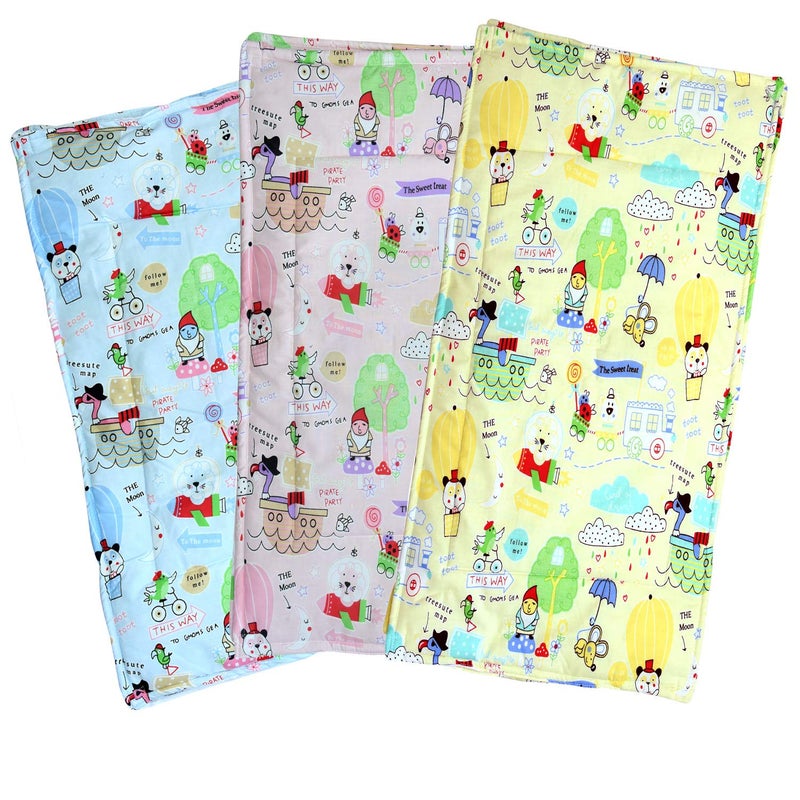 BCARE Baby Soft Cotton Printed Changing Sheet Pack of 3 - Image 1