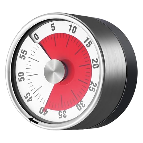 Honbuty Magnetic Mechanical Kitchen Timer Kid Visual Countdown Timer Round Visual Analog Timer Countdown Clock 60 Minute for for Kitchen Teacher Classroom Meeting Kids Children Adults - Image 1