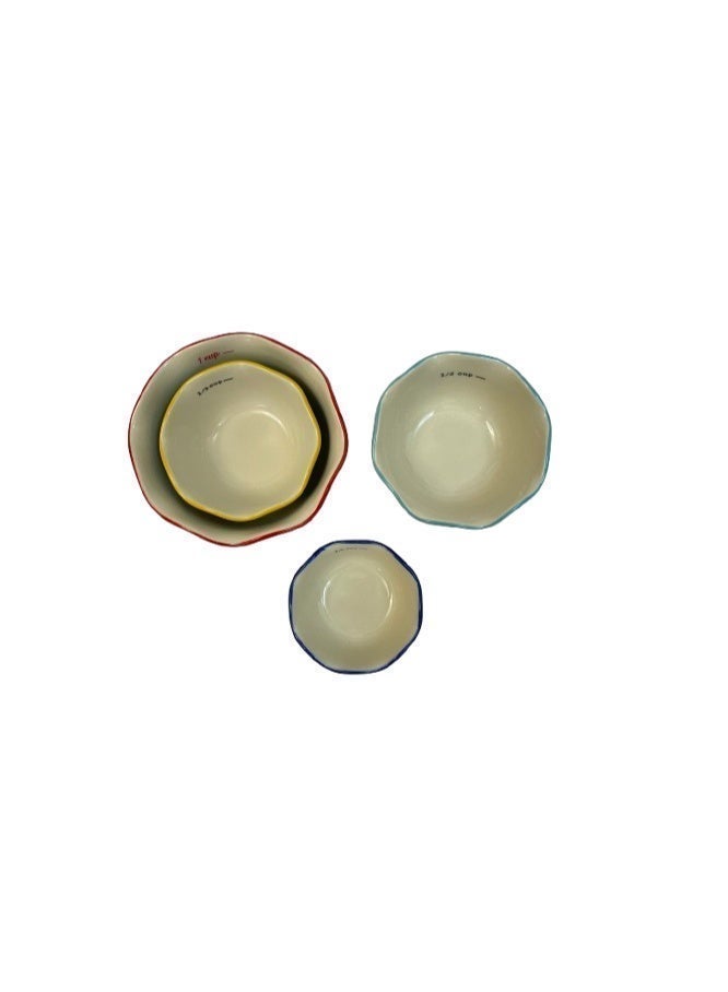 Floral Ceramic Measuring Cups 4 pcs Set - Image 3