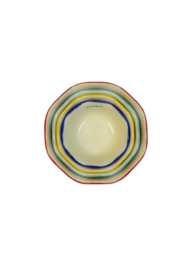 Floral Ceramic Measuring Cups 4 pcs Set - Image 5