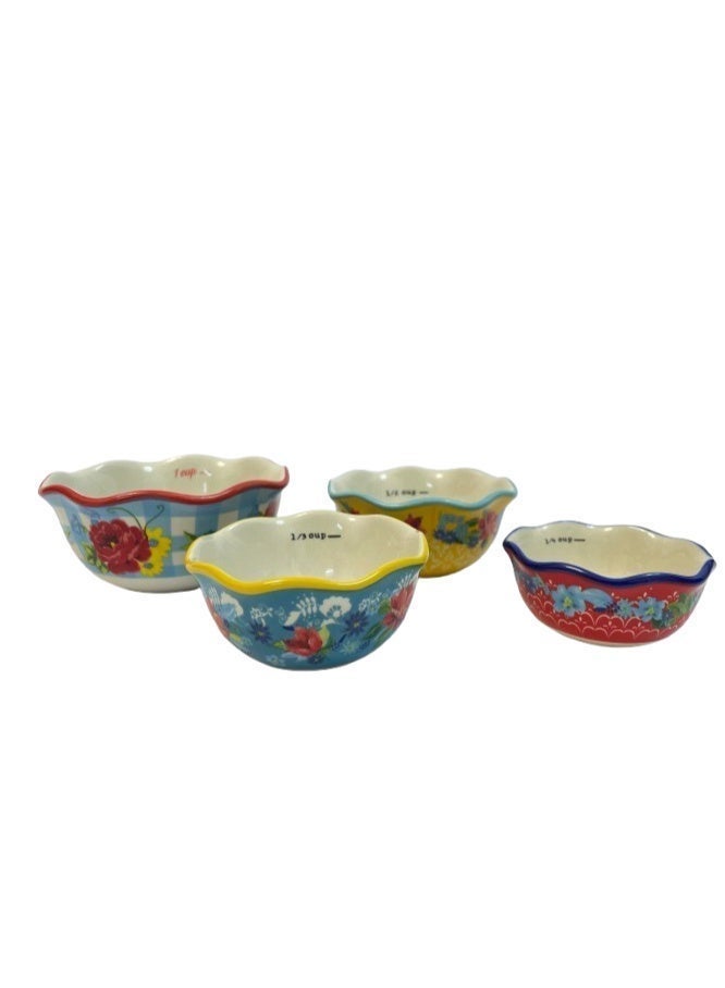 Floral Ceramic Measuring Cups 4 pcs Set - Image 4