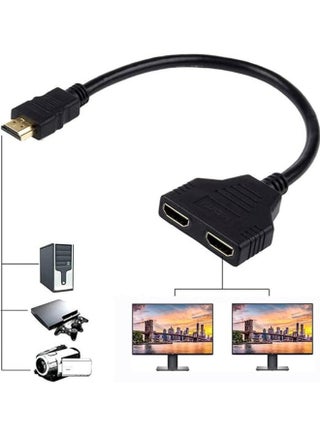 Hdmi Splitter Adapter Cable, Hdmi Male to Dual Hdmi Female 1 To 2 Way Hdmi Splitter Adapter Cable for Hdmi Hd, Led, Lcd, Tv, Can Watch Two Screens at the Same Time - view 4