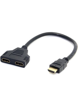 Hdmi Splitter Adapter Cable, Hdmi Male to Dual Hdmi Female 1 To 2 Way Hdmi Splitter Adapter Cable for Hdmi Hd, Led, Lcd, Tv, Can Watch Two Screens at the Same Time - view 2