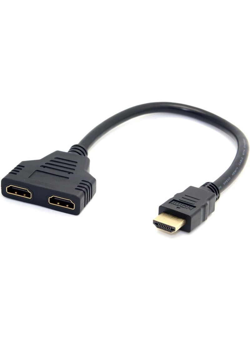سالاب كابل محول HDMI مقسم، كابل محول HDMI ذكر إلى منفذي HDMI أنثى، كابل محول HDMI مقسم ثنائي الاتجاه، متوافق مع شاشات HDMI عالية الدقة، وشاشات LED، وشاشات LCD، والتلفزيونات، يتيح مشاهدة شاشتين في نفس الوقت - Image 2