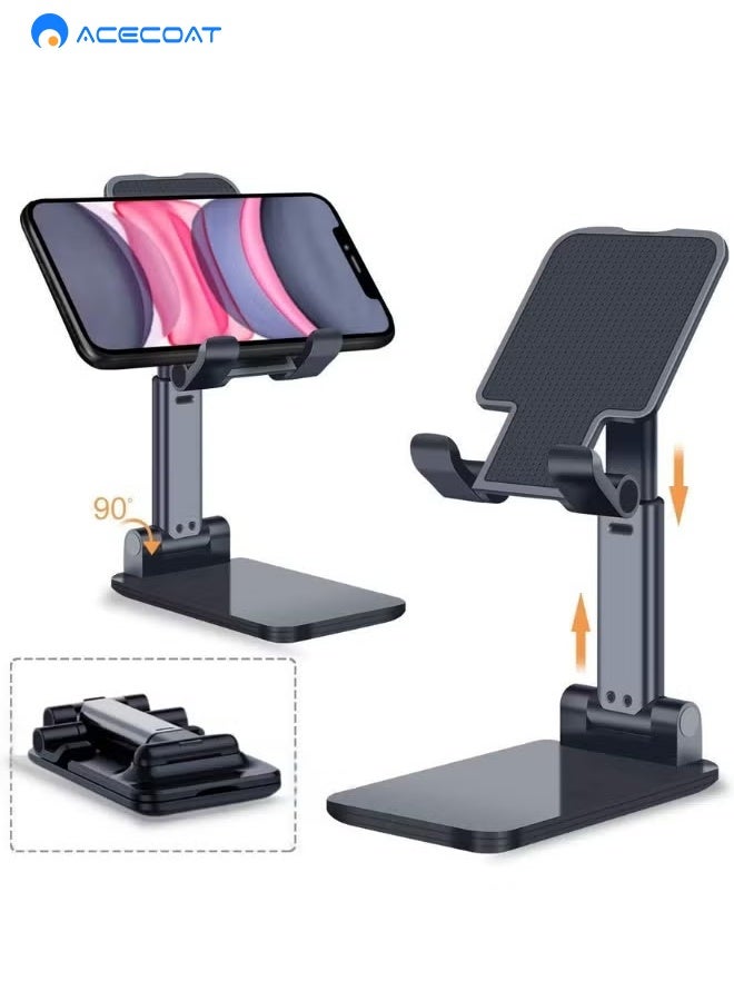 ACECOAT 2-Pack Foldable Desk Stand Set – 10-Level Adjustable Laptop Stand u0026 Height-Adjustable Phone Holder with Cooling Vents, Non-Slip Base - Image 4
