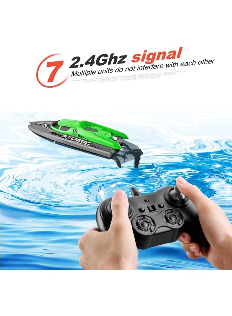 قارب تحكم عن بعد RC بسرعة 30 كم/ساعة بتردد 2.4GHz أربع قنوات مقاوم للماء IPX7 مناسب للأطفال والكبار - Image 3
