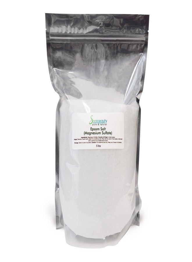 Soapeauty Epsom Salt – 100% Pure Magnesium Sulfate USP Grade, Kosher, Non-GMO, Unscented | Epsom Salt for Bath & Foot Soak | Made in USA, 5 lbs - Image 1