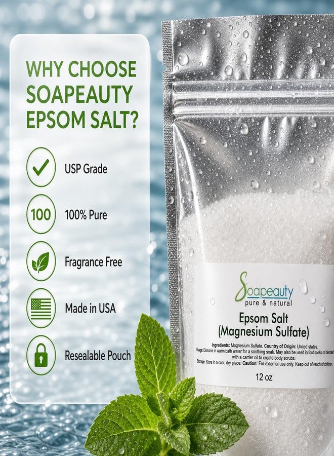 Soapeauty Epsom Salt – 100% Pure Magnesium Sulfate USP Grade, Kosher, Non-GMO, Unscented | Epsom Salt for Bath & Foot Soak | Made in USA, 5 lbs - Image 5