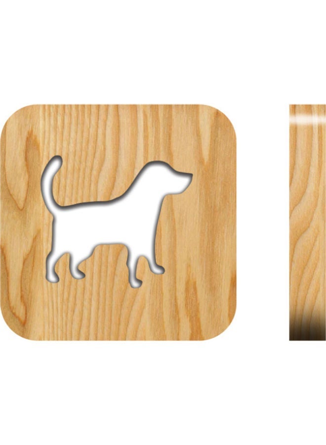 NIBEMINENT Wooden Dog Table Lamp Brown 19*19cm - Image 1