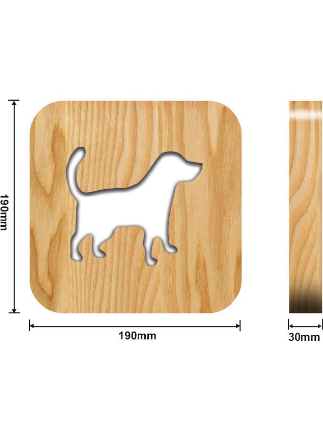 NIBEMINENT Wooden Dog Table Lamp Brown 19*19cm - Image 2