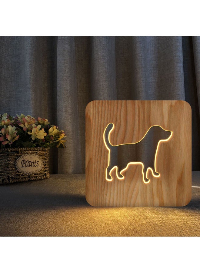 NIBEMINENT Wooden Dog Table Lamp Brown 19*19cm - Image 5