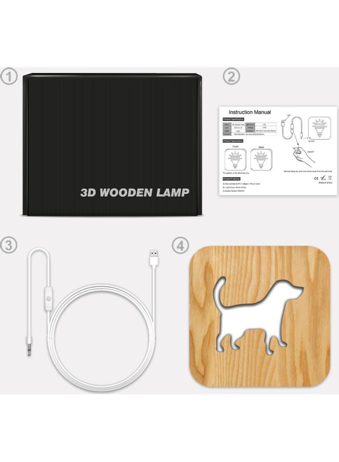 NIBEMINENT Wooden Dog Table Lamp Brown 19*19cm - Image 4