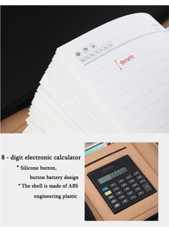 Bukela Binder Folder Meeting Folder Portfolio Organizer With Calculator Notepad Pen File Bag A5 Size  - Image 3