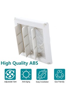 SYOSI Air Vent Grille Cover Tech Drive Vent Louvered Outdoor Dryer Vent Cover for Home Office Bathroom Toilet  - Image 4