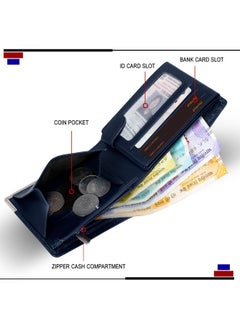HORNBULL HORNBULL Jackson Navy Leather Wallet for Men | Branded Quality Mens Wallet with RFID Blocking | Wallets Men Genuine Leather | Purse Men Leather  - Image 3