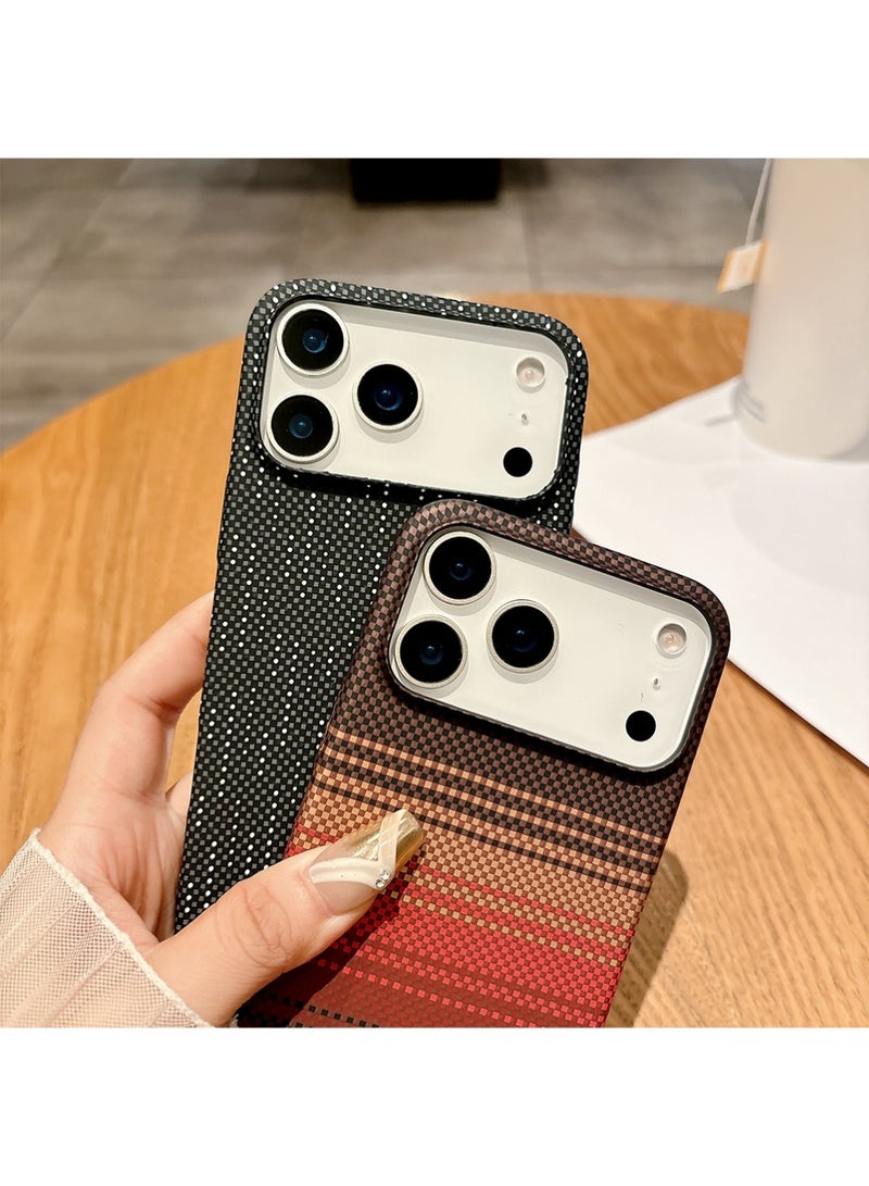 iPhone 17 Pro Max Case Cover,Compatible with MagSafe,Thin & Light Cover,Carbon Fiber Textures Design Kevlar Protection (Sunset) - Image 3