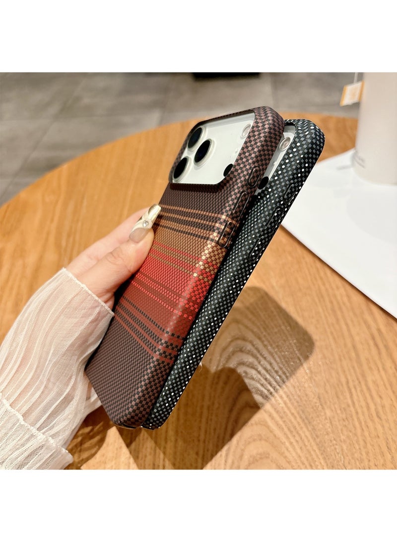 iPhone 17 Pro Max Case Cover,Compatible with MagSafe,Thin & Light Cover,Carbon Fiber Textures Design Kevlar Protection (Sunset) - Image 4