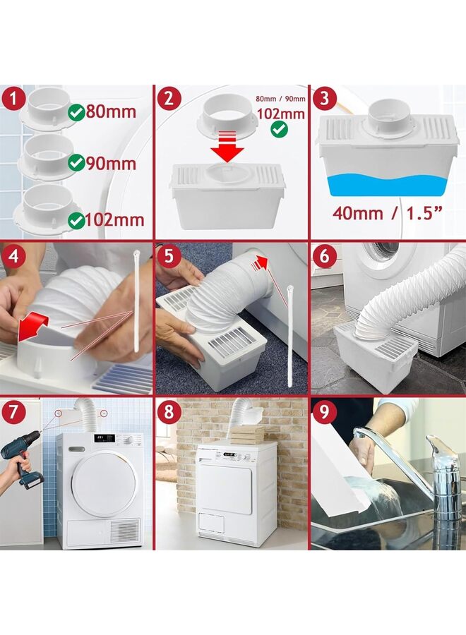 Universal Vent Hose Condenser Kit Dryer Vent Kit Exhaust Hose Condenser Box Kit for Tumble Dryer - Image 5