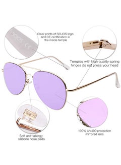 Classic Aviator Sunglasses For Women Men Metal Frame Spring Hinges Sj1030 Gold Purple - pzsku/ZC984CE961807927DFF2AZ/45/_/1718602304/58fc1a5f-7d8e-4244-9e40-f788076d2029