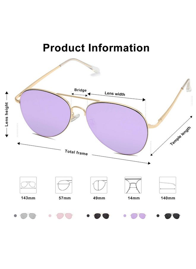 Sojos Classic Aviator Sunglasses For Women Men Metal Frame Spring Hinges Sj1030 Gold Purple  - Image 3