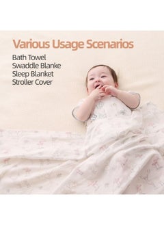 SEEDNUR Cozy, Absorbent, Skin-Friendly Breathable Premium Baby Muslin Swaddle Blanket, 120 X 120 CM  - Image 3