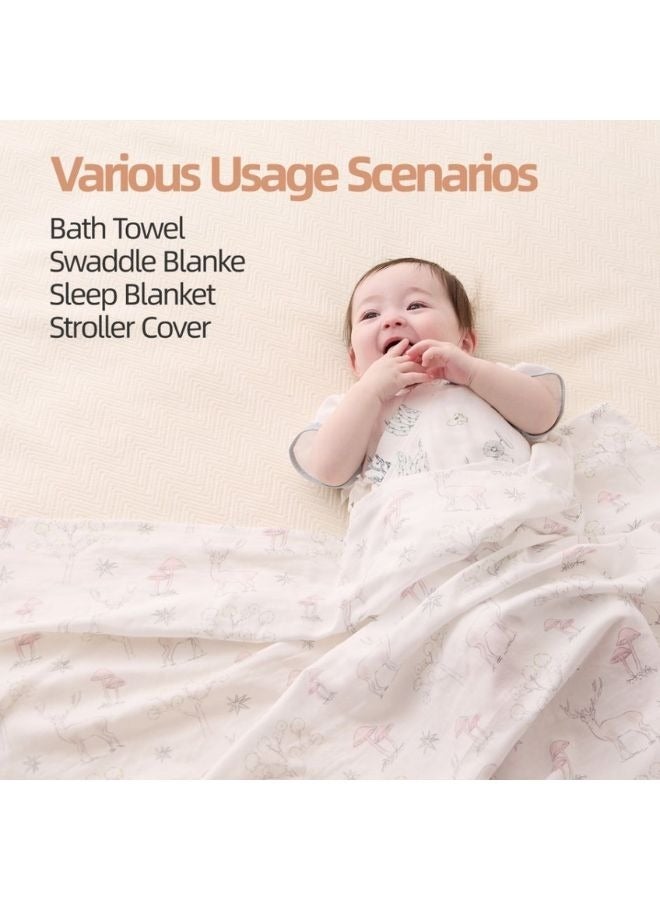 SEEDNUR Cozy, Absorbent, Skin-Friendly Breathable Premium Baby Muslin Swaddle Blanket, 120 X 120 CM - Image 3