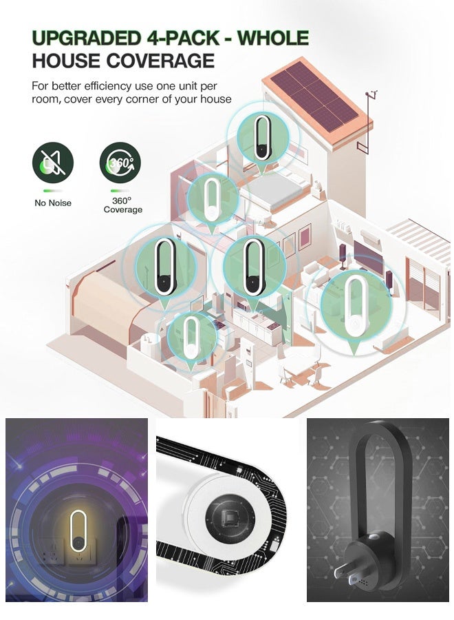Household mosquito killer, aluminum ultrasonic mosquito killer lamp, ultraviolet lamp, for indoor and outdoor use, can catch mosquitoes and flies, flying insect killer, LED night light - Image 4