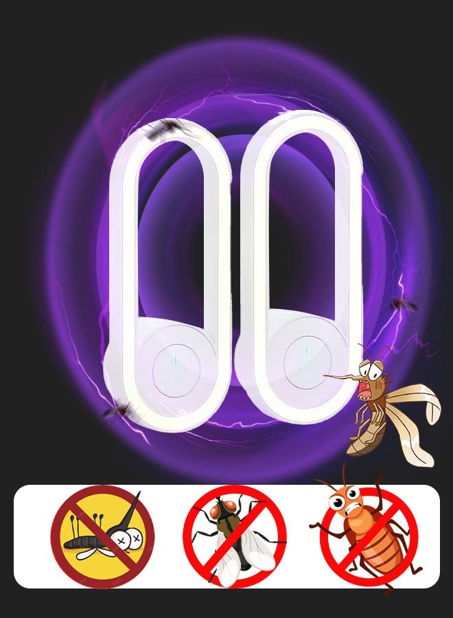 Household mosquito killer, aluminum ultrasonic mosquito killer lamp, ultraviolet lamp, for indoor and outdoor use, can catch mosquitoes and flies, flying insect killer, LED night light - Image 1