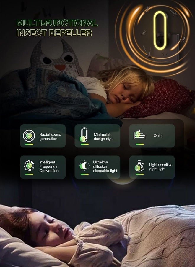 Household mosquito killer, aluminum ultrasonic mosquito killer lamp, ultraviolet lamp, for indoor and outdoor use, can catch mosquitoes and flies, flying insect killer, LED night light - Image 3