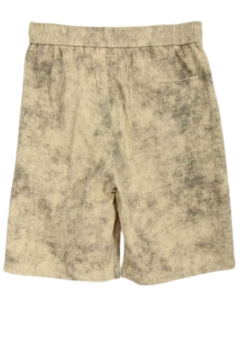 الأناقة  شورت جنز اوفر سايز  مغسول بجيوب امامية - Baggy Short - Image 3
