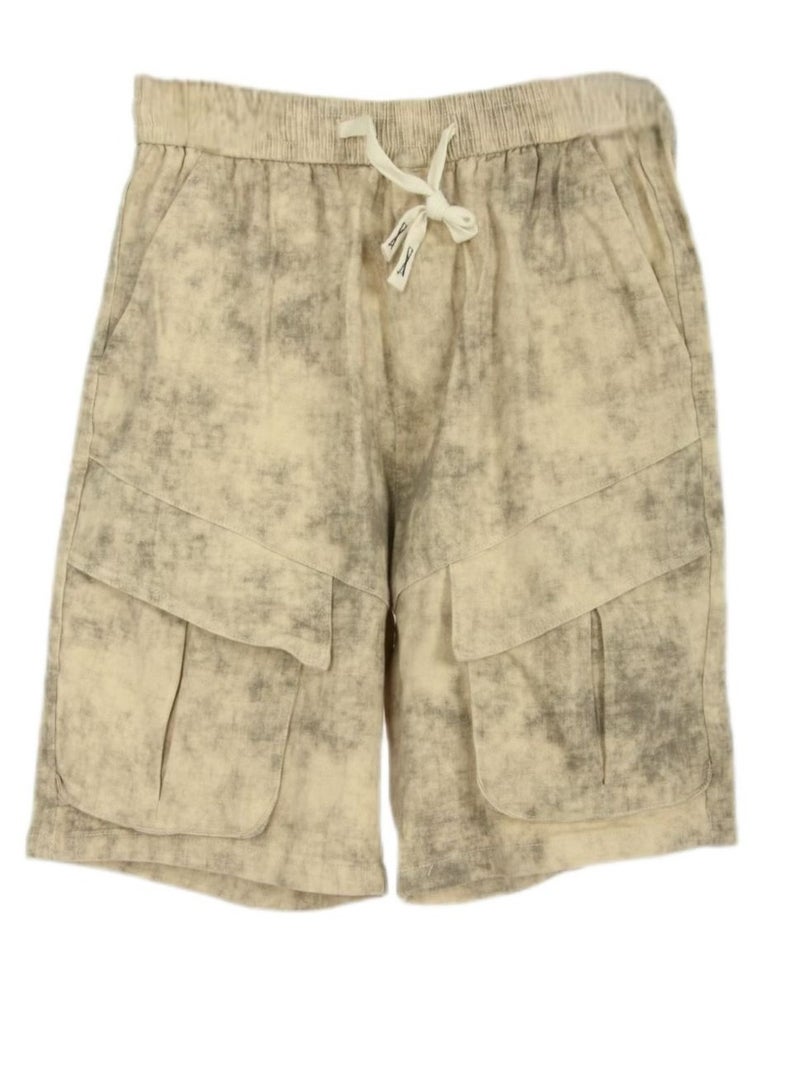 الأناقة  شورت جنز اوفر سايز  مغسول بجيوب امامية - Baggy Short - Image 2