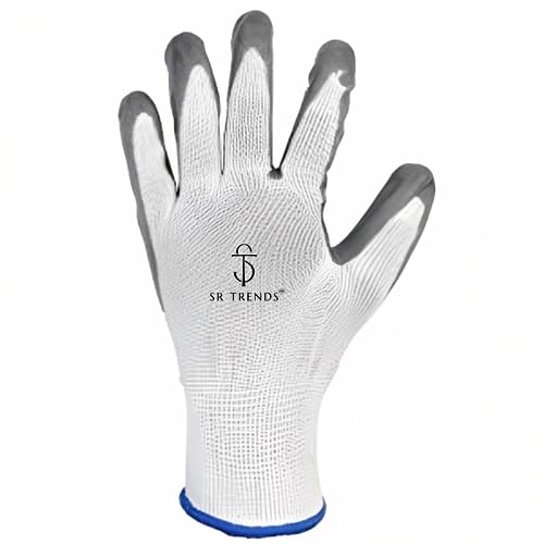 SR TRENDS Nitrile Coated Safety Gloves - Non-Slip, Oil/Abrasion Resistant, Heavy-Duty for Construction, Mechanics, Gardening, Plumbing & Automotive (12 Pair) - Image 2