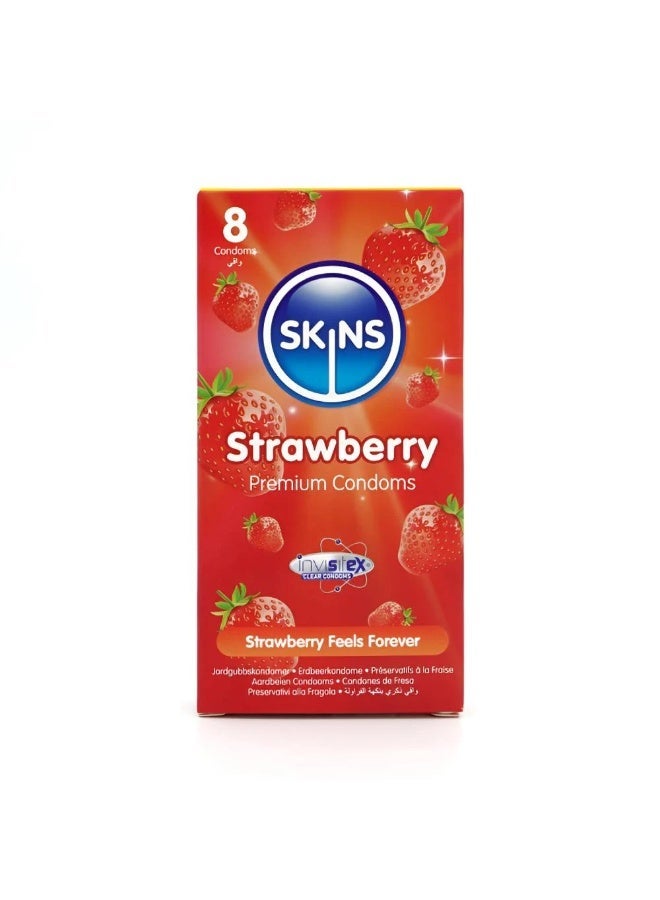 SKINS CONDOMS STRAWBERRY 8PIC - Image 1