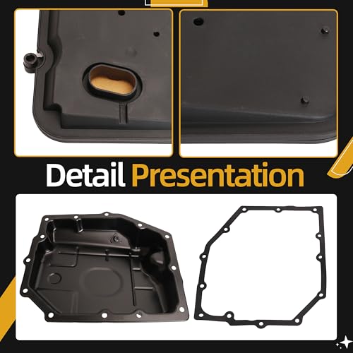 JAVOUKA Transmission Oil Pan Kit with Filter & Gasket, for 42RLE Transmission, for Dodge Dakota Durango Nitro Challenger Charger Magnum, for Jeep Liberty Wrangler, #52852912AC 265-818 - Image 4