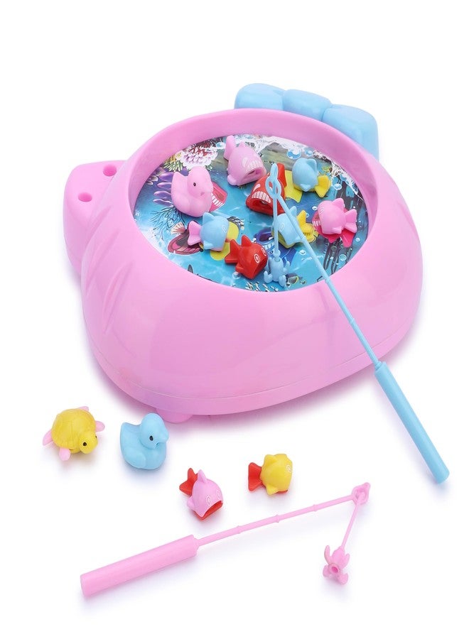 Little B Kids Fish Magnetic Fishing Game Toy | Rotating Fishing Pond with Colorful Fish & Magnetic Rod | Fun Educational Toy for Boys & Girls Indoor Playset (Bow_Fishing) - Image 4