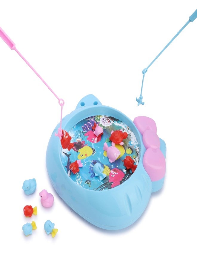 Little B Kids Fish Magnetic Fishing Game Toy | Rotating Fishing Pond with Colorful Fish & Magnetic Rod | Fun Educational Toy for Boys & Girls Indoor Playset (Bow_Fishing) - Image 1
