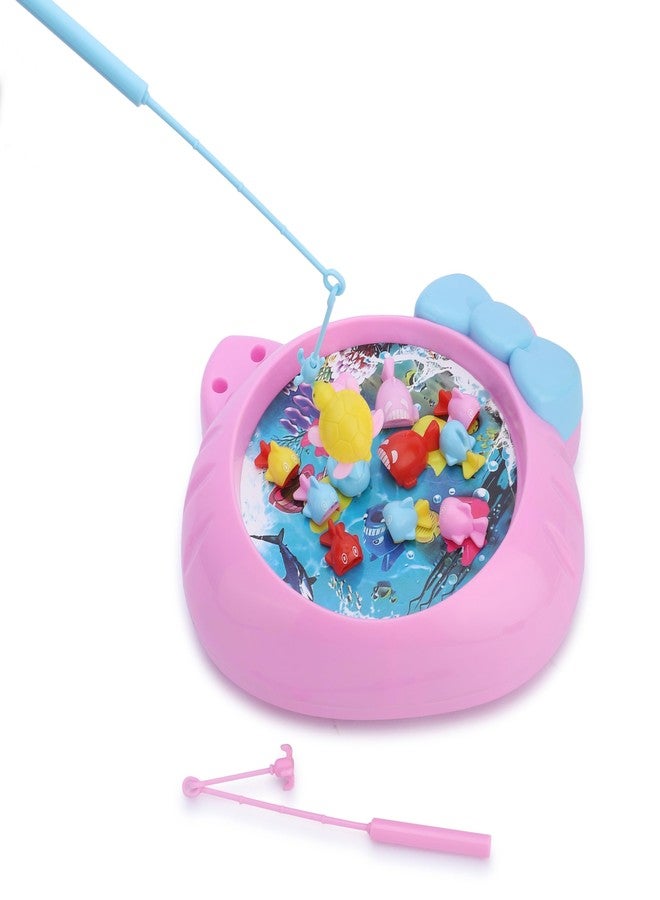 Little B Kids Fish Magnetic Fishing Game Toy | Rotating Fishing Pond with Colorful Fish & Magnetic Rod | Fun Educational Toy for Boys & Girls Indoor Playset (Bow_Fishing) - Image 3