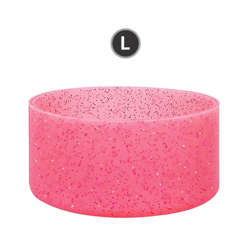 Creative Glitter Silicone Cup Cover Translucent Sports Water Bottle Cup Bottom Protective Cover Stanley Luminous Bottom Bottle Cover - Image 1