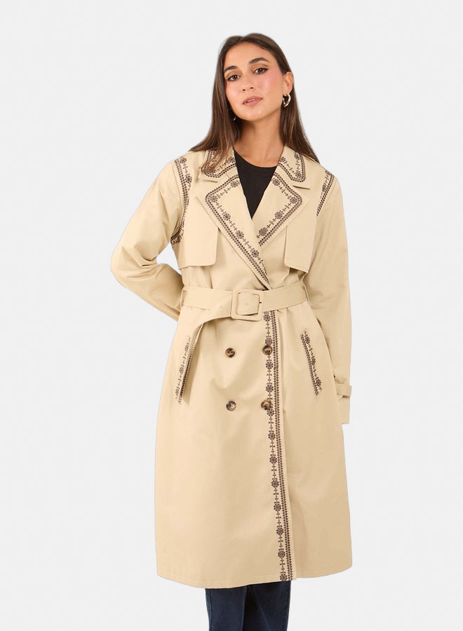 Dalydress Women Embroidered Trenchcoat - Image 5