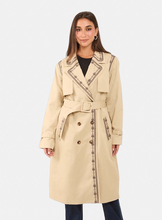 Dalydress Women Embroidered Trenchcoat - Image 4