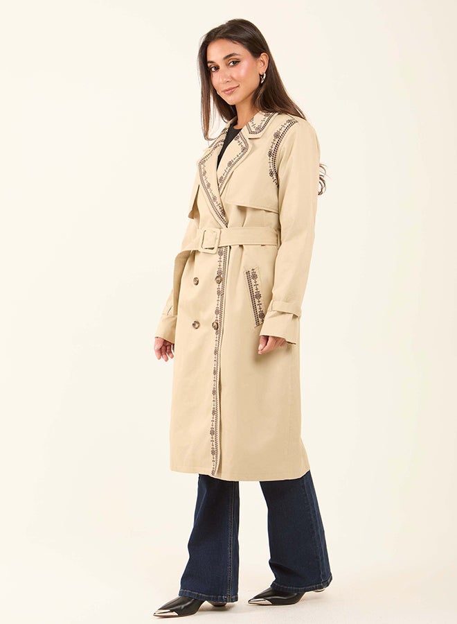 Dalydress Women Embroidered Trenchcoat - Image 2