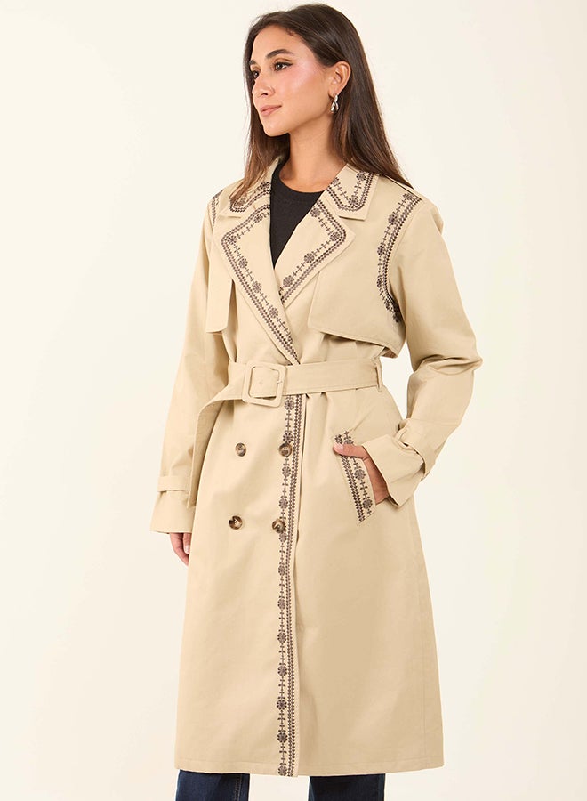 Dalydress Women Embroidered Trenchcoat - Image 3