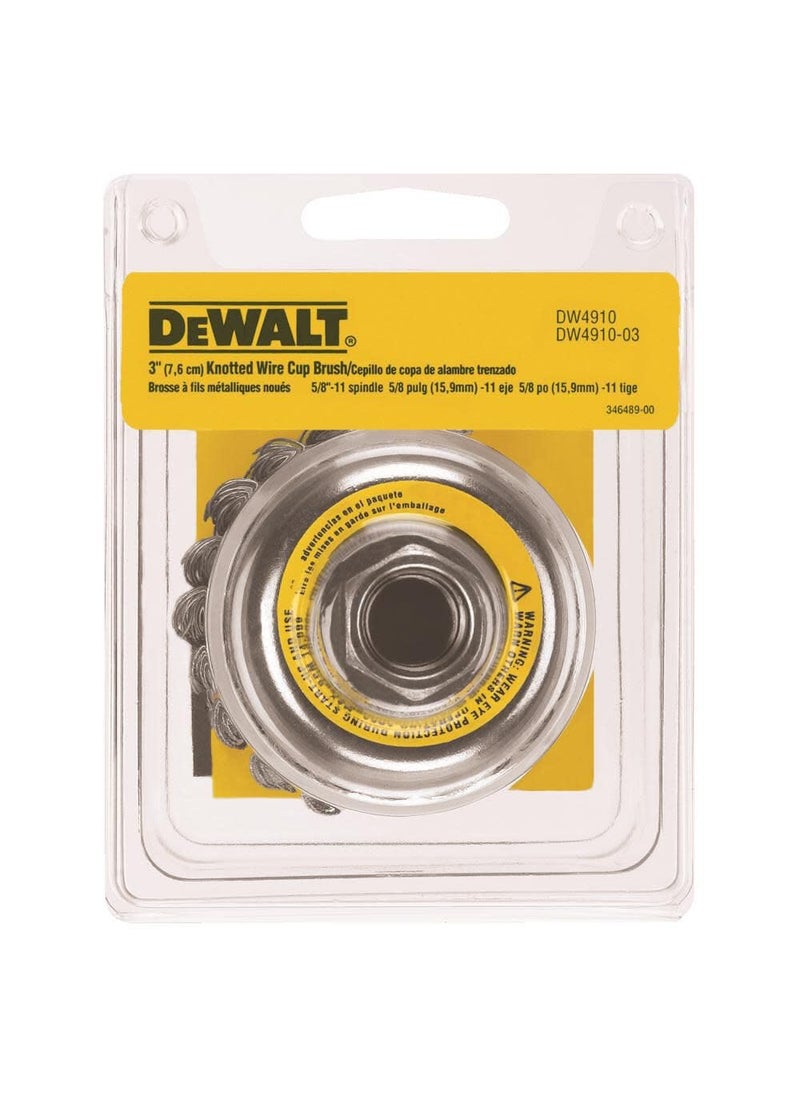 DEWALT DeWalt DW4910 3" Knotted Cup Brush/Carbon Steel 5/8"-11 Arbor .020  - Image 4