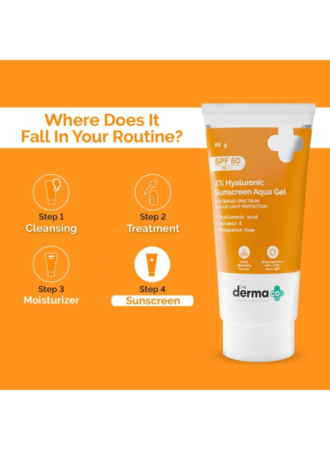 ذا ديرما كو جل مائي من ديرما كو 1% هيالورونيك بعامل حماية من الشمس 50، PA++++، خفيف الوزن، لا يحتوي على طبقة بيضاء لحماية واسعة الطيف والضوء الأزرق للبشرة الدهنية والجافة والمعرضة لحب الشباب - 80 جم - Image 4