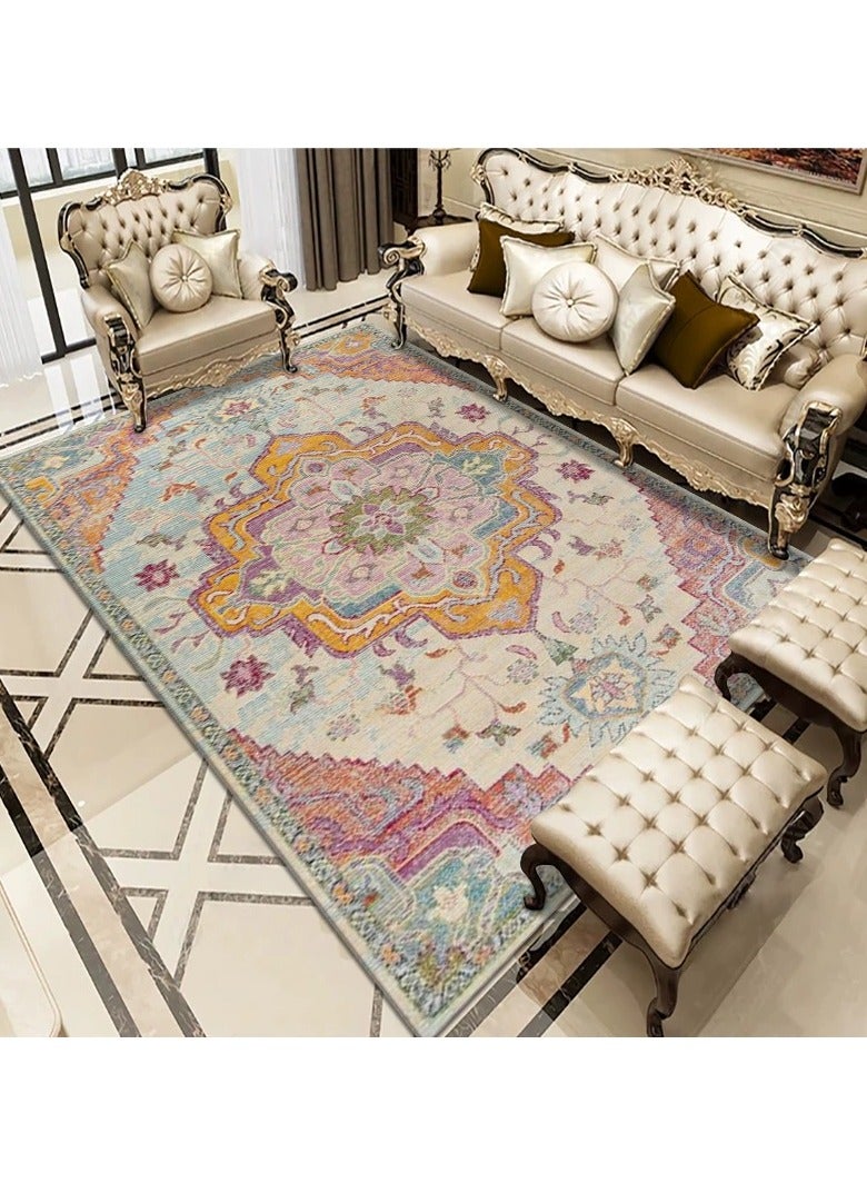 KYD Velvet Area Rug Minimalist Thickened Washable Large Carpet Soft Cartoon Style Anti-slip Big Rugs for Living Room Bedroom 160*230cm - Image 1